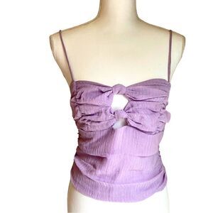 WAYF Smocked Tank Top Lavender Size Medium NWOT